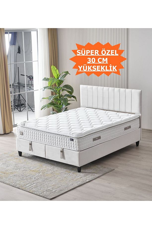 AE-7805 ZAMBAK LÜKS TEK KİŞİLİK YATAK, ÖZEL PAKET YAYLI, FULL ORTOPEDİK, ANTİBAKTERİYEL KUMAŞ - 1
