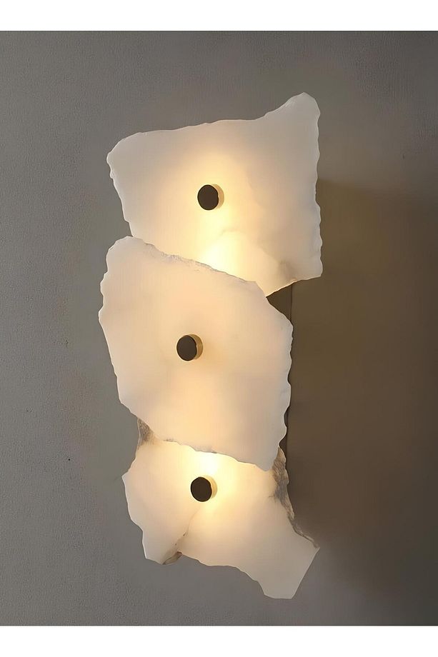 Tasarım Marble Aplik 3 Renk Ledli Dekoratif Mermer Led Aplik Eskitme Gold - 1