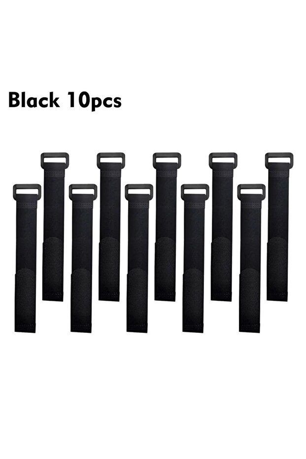 20mm 200mm Black x10pcs 10pcs 20 * 200mm, Reusable Self-adhesive Nylon Zip Ties, Cable Fasteners
