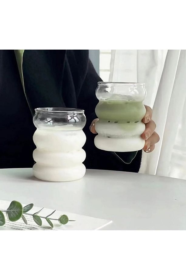 300ML Çift Çidarlı Soğuk Kahve İçecek Şık Desenli Bardak - 4