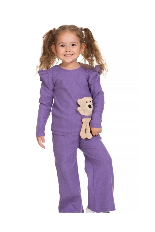 Girl's Half-Zipper Ruffle Suit with Ruched Details (Narrow Fit, We Recommend You to Go up One Size)