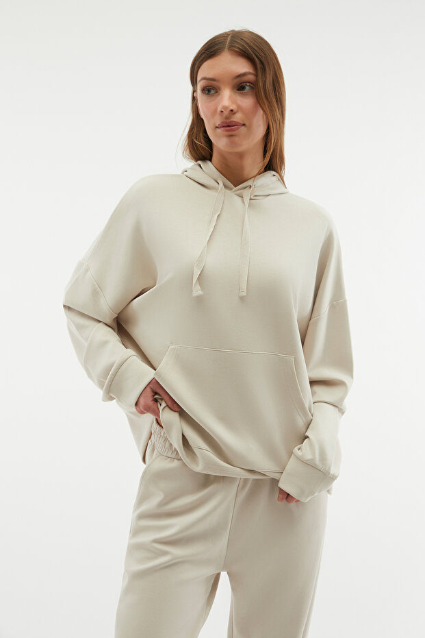 KAPÜŞONLU MODAL SWEATSHIRT - 3