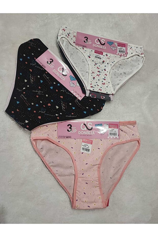 Patterned Empire Pattern Panties Bikini Model Slip Basic 3 Pack - 2