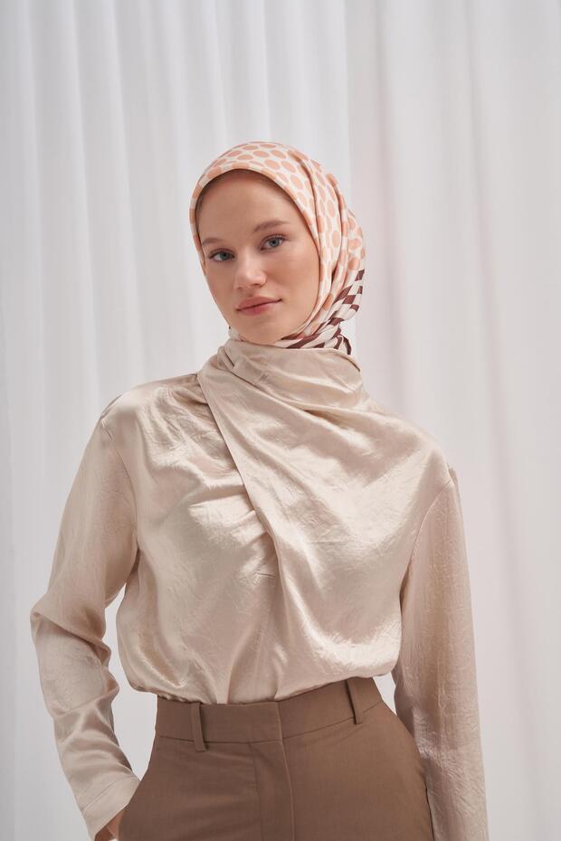 Mink Color Twill Scarf - Dalee Pattern - 3