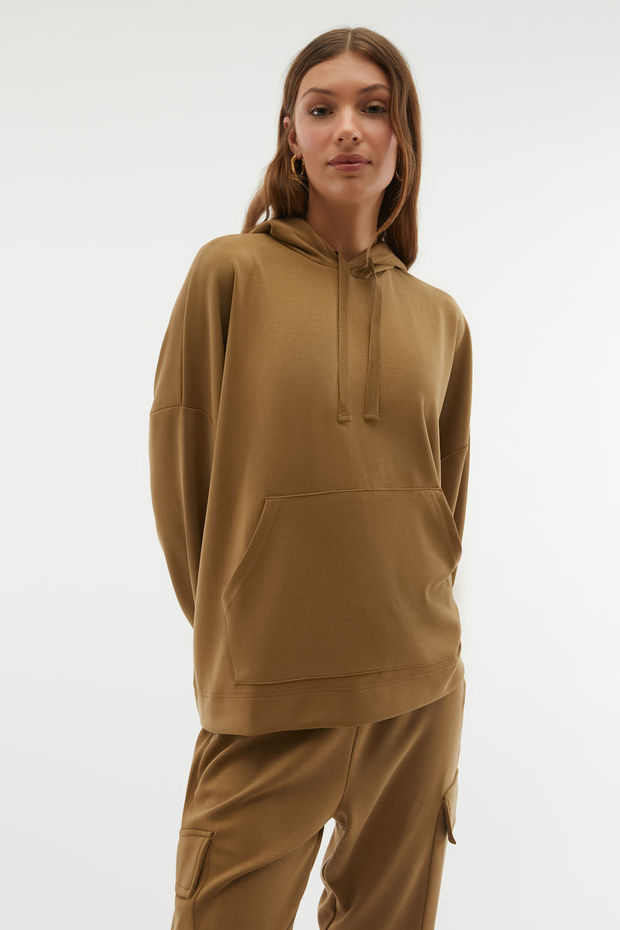 KAPÜŞONLU MODAL SWEATSHIRT - 3