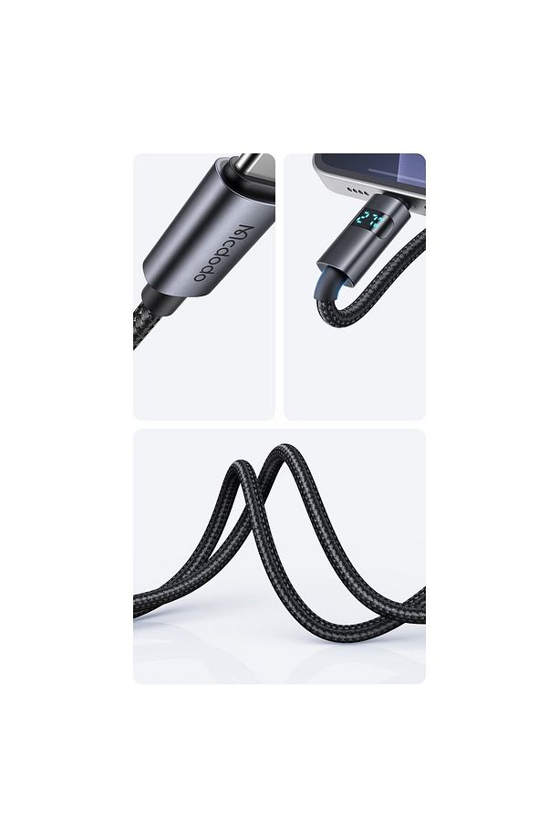 CA-5610 USB-C TO USB-C 100W KABLO YATAY LED EKRANLI SİYAH - 3