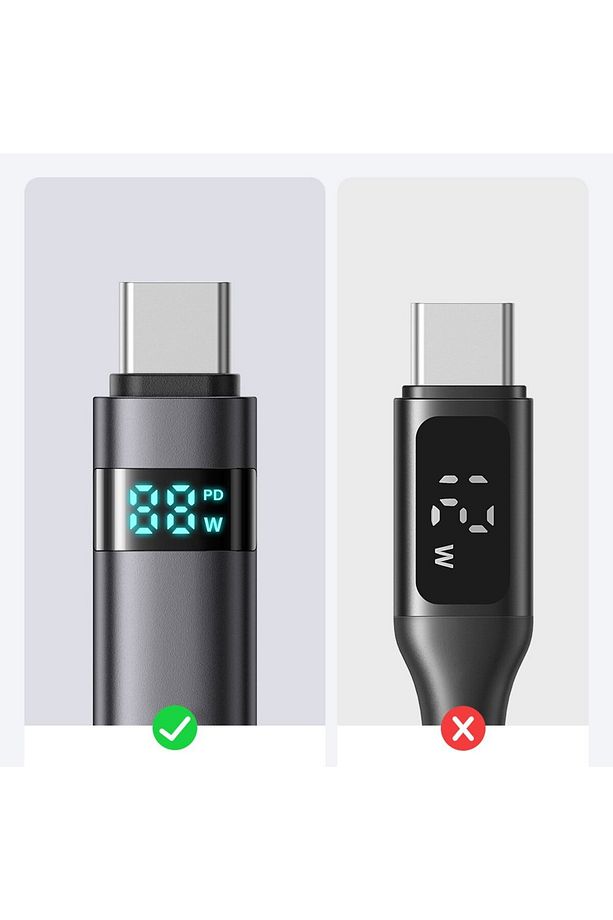 CA-5610 USB-C TO USB-C 100W KABLO YATAY LED EKRANLI SİYAH - 2