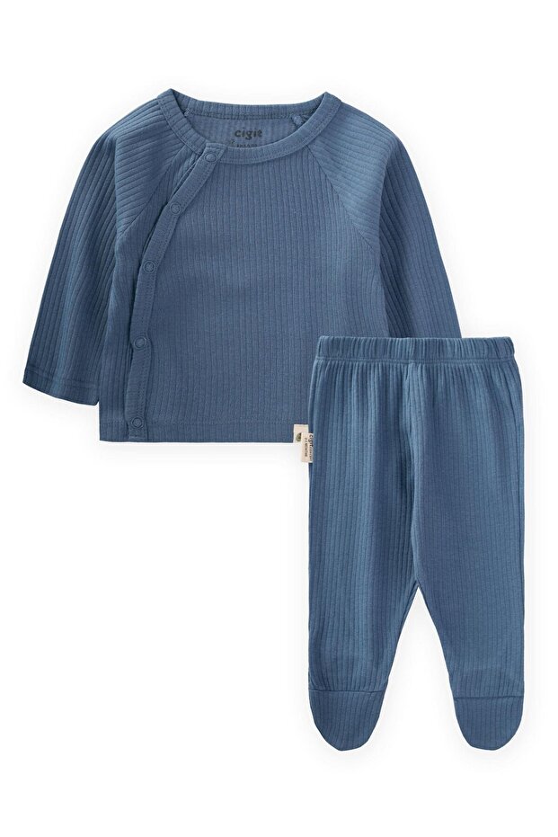 0-9 Months Indigo Blue Corded Suit