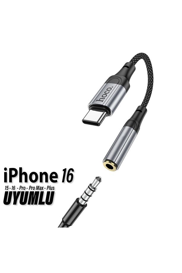 iPhone 16-16 PLUS-16 PRO- 16 PRO MAX Kulaklık Dönüştürücüsü Type-C Çevirici Aparat - 1