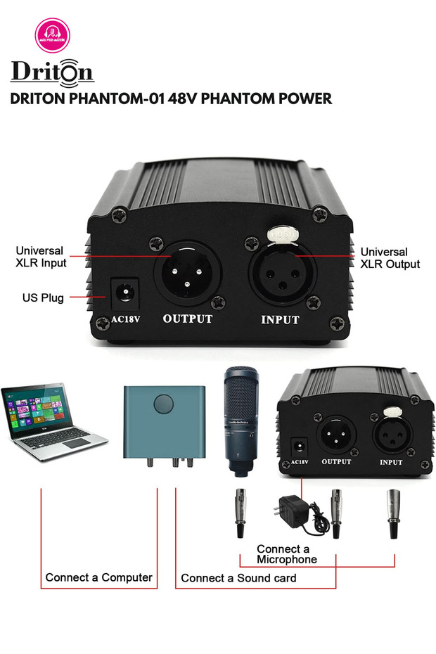 PHANTOM-01 48 V PHANTOM POWER YAYINCI EKİPMAN GÜÇ KAYNAĞI - 2