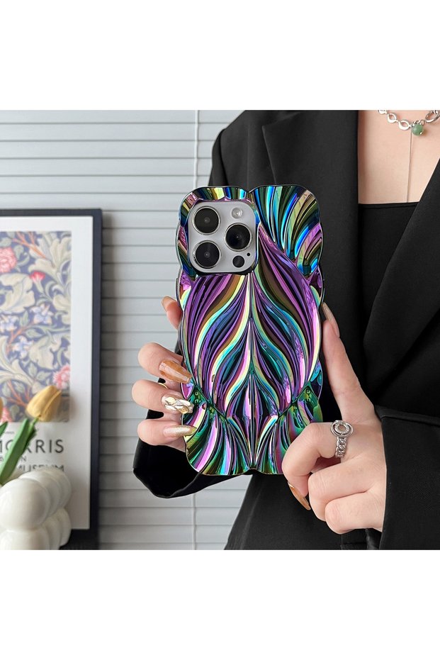 Luxury Silicone Phone Case for Apple iPhone 12 Pro Case Leaf Motif Glossy Silicone