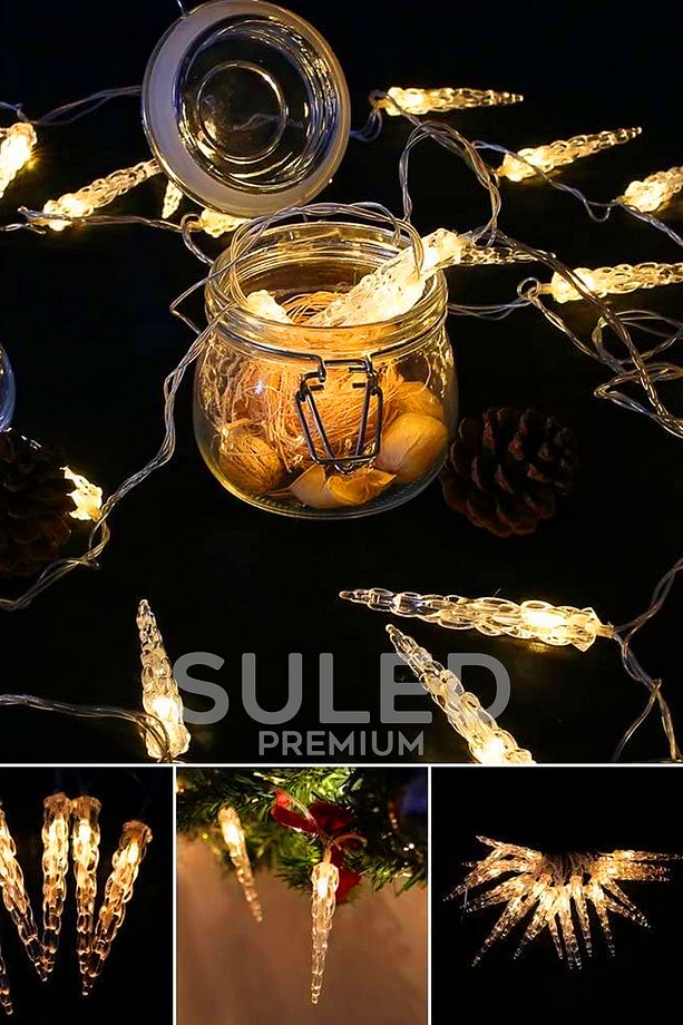 Buz Sarkıt Led Süsleme Işığı 4 Metre 20 Led 220V Fişli Dekoratif Aydınlatma Süs Tak Çalıştır - 4