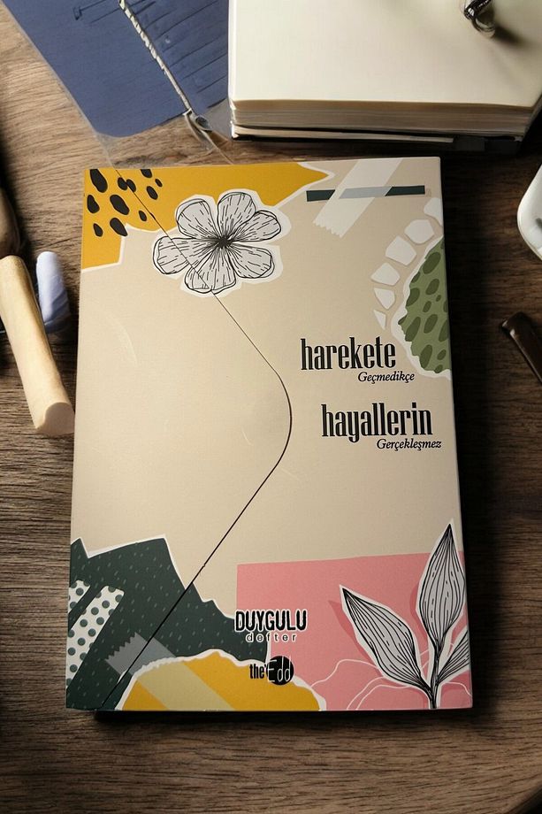 Çiçekli Çizgisiz Defter 120 Yaprak Konsept Not Defteri Günlük Notebook Okul Doğum Günü Hediyesi - 1