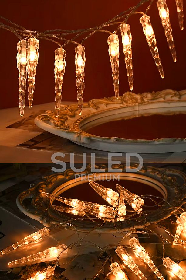 Buz Sarkıt Led Süsleme Işığı 4 Metre 20 Led 220V Fişli Dekoratif Aydınlatma Süs Tak Çalıştır - 6