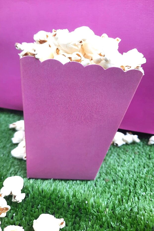 Popcorn Kutusu ( Mısır , Cips Kutusu ) 8 Adet Pembe - 3