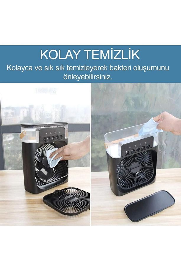 Yeni Işıklı Klima 600ml Vantilatör Buzlu Buharlı Mini Klima Mini Fan Buzlu Fan Glr - 5