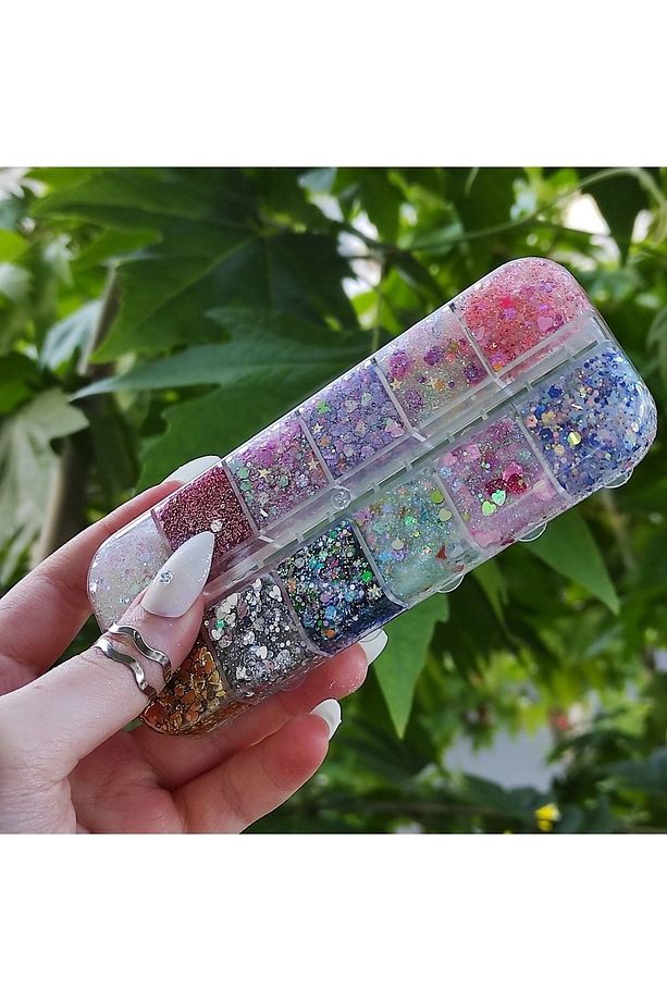 Simli Jel Far Glitter Jel Far Palet Set 2 Parlak Glitter - 8