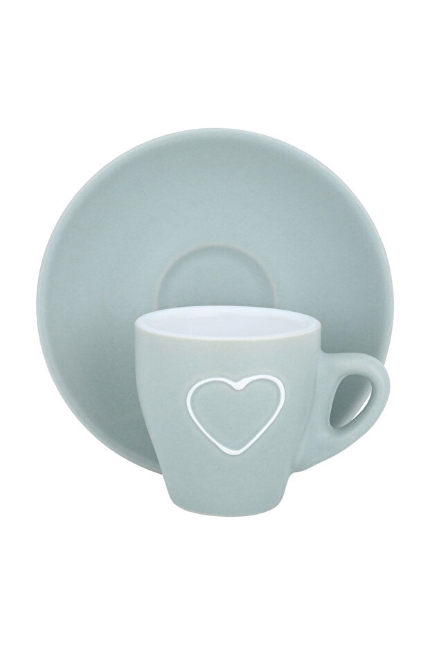 Light green Turkish coffee cup set, 12 pieces
