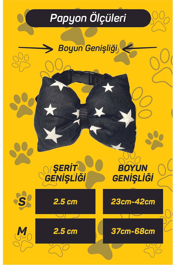 Ayarlanabilir Kedi Köpek Papyonu Red Stars - 5