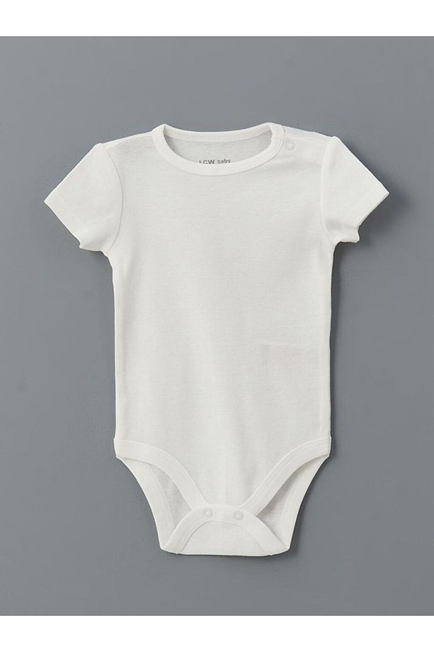 LCW baby Mavi Bisiklet Yaka Basic Erkek Bebek Çıtçıtlı Body 3'lü - 4