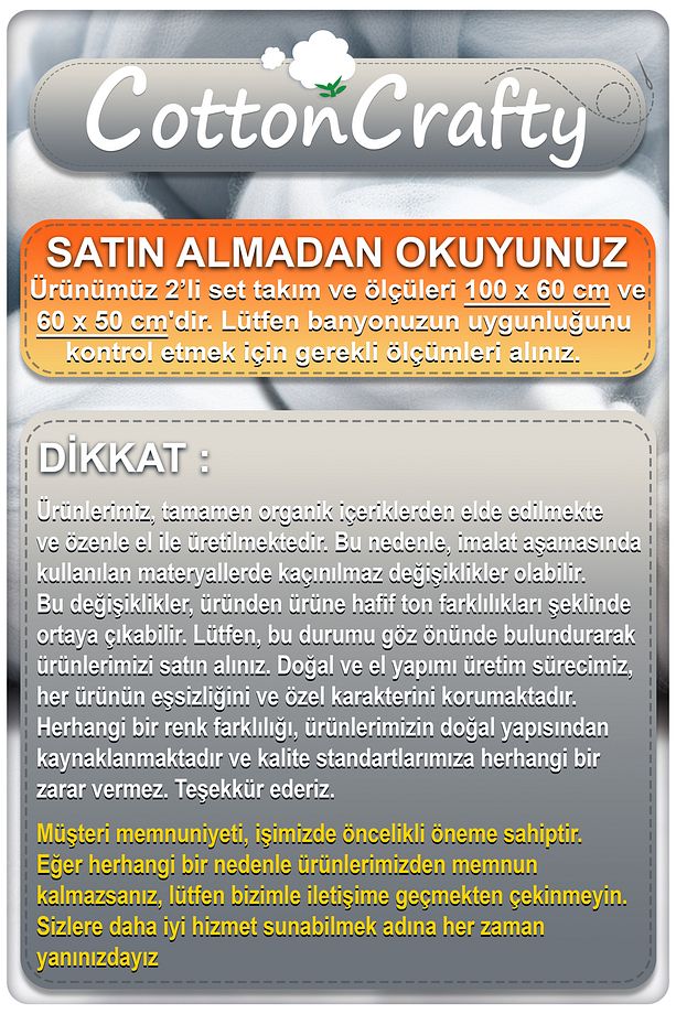 Pamuk Dokuma & Tafting Banyo Paspas Seti, Banyo Halısı Armoni 2 Li Set 60x100 - 60x50 - 8