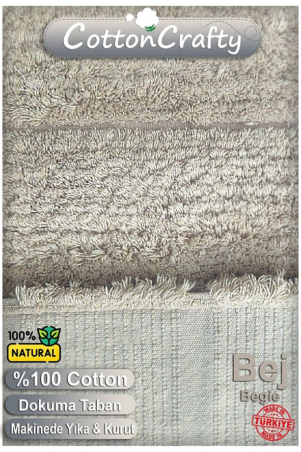 Pamuk Tafting Su Emici Banyo Paspas Seti, Banyo Halısı Soft 2 Li Set 60x100 - 60x50 - 3