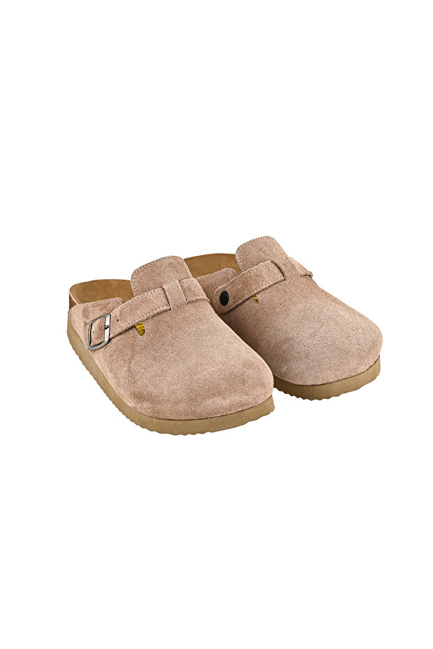 Hakiki Deri Vizon Unisex Boston Clog Yüksek Platform Sabo Terlik - 5