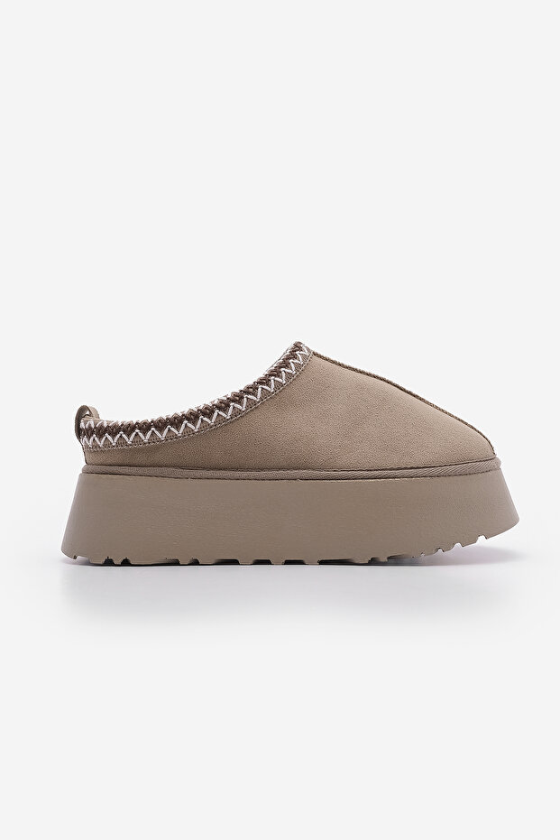 Női szőrös vastag talp zárt elülső napi téli papucs Furenta Mink Suede - 3