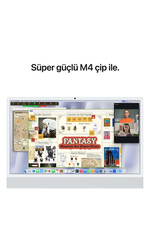 24" iMac Retina 4.5K display, Nano-texture M4 10‑core CPU and 10‑core GPU, 256GB SSD, 16GB - Gümüş - 5