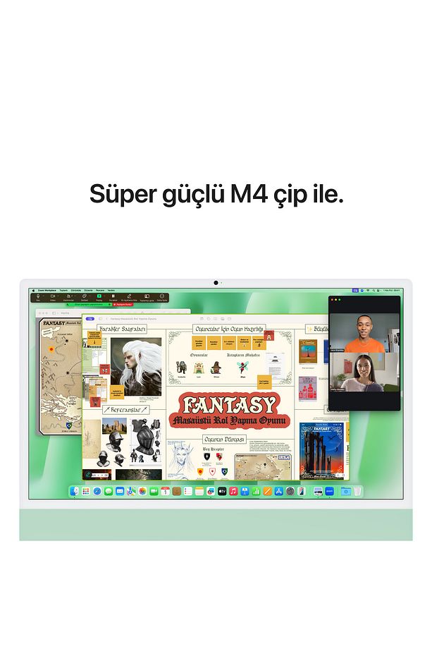 24" iMac Retina 4.5K display: Apple M4 chip 10‑core CPU and 10‑core GPU, 16GB, 256GB SSD -Yeşil - 6
