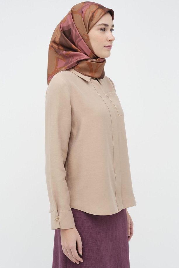 Britli Manşet Detaylı Gömlek - Camel - 4
