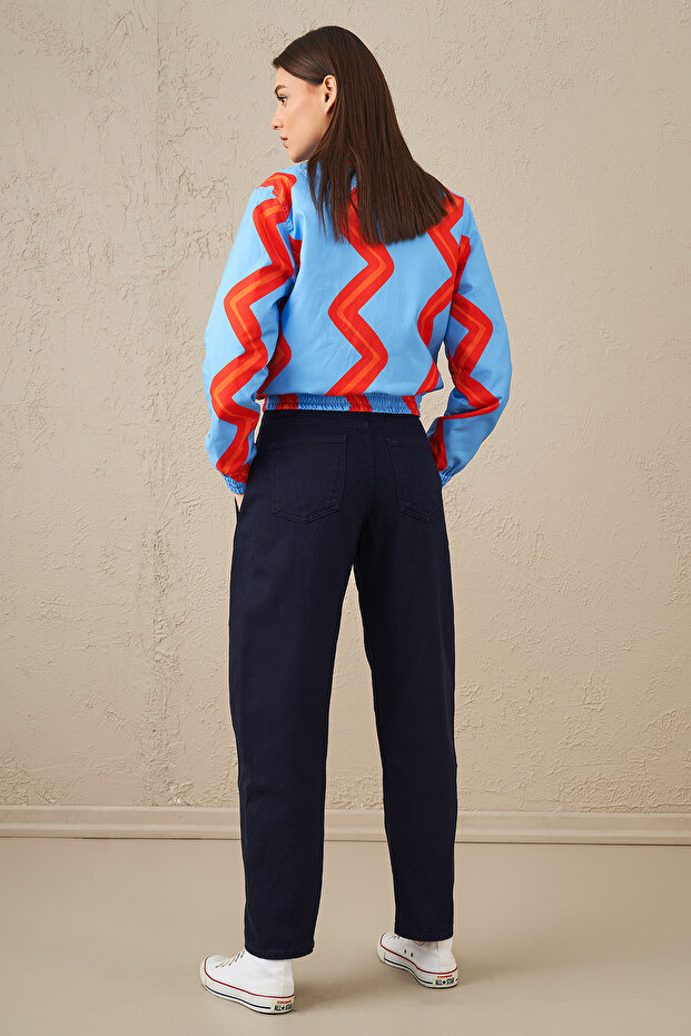 7129 موديل سترة زرقاء عمودية - 4