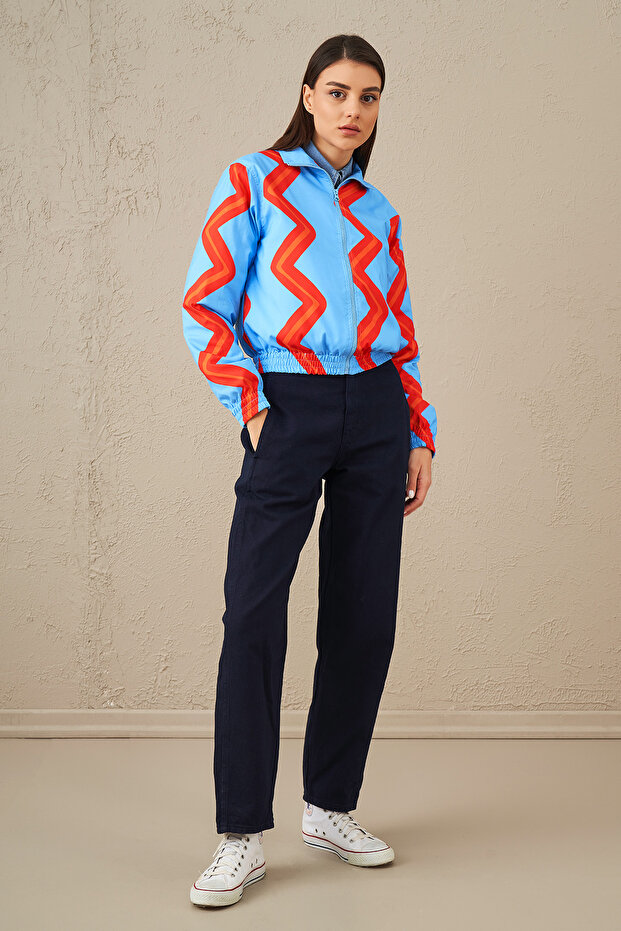 7129 موديل سترة زرقاء عمودية - 1