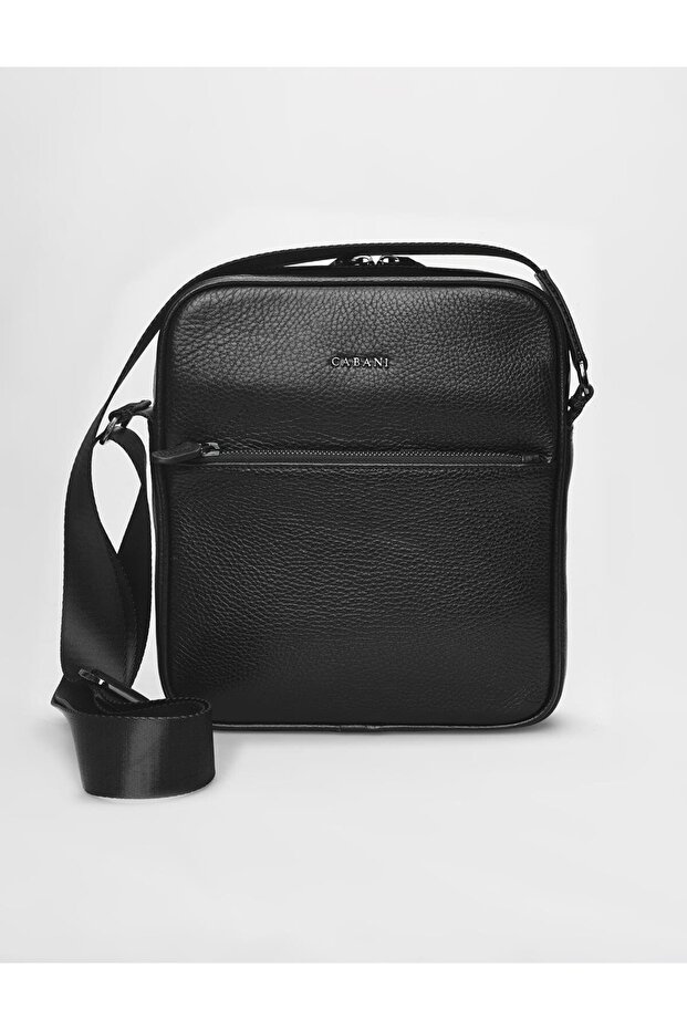 Hakiki Deri Siyah Postacı Çantası - 1