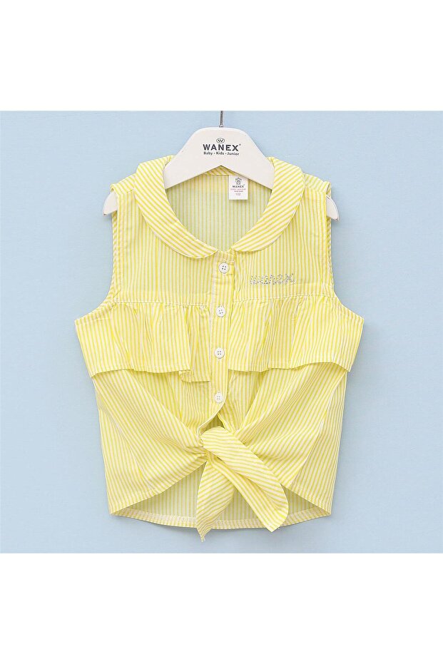 Girl's Short Sleeve Dress - 42105 - Yellow