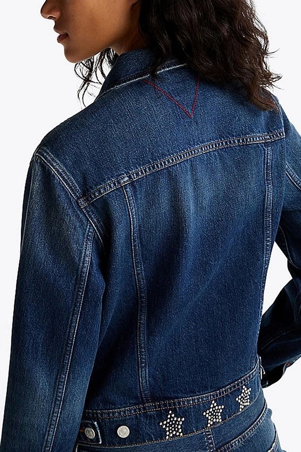 Tommy Jeans Studded Dnm Trcker Jckt Aı9057 Kadın Mavi Ceket Dw0dw198681bk - 4