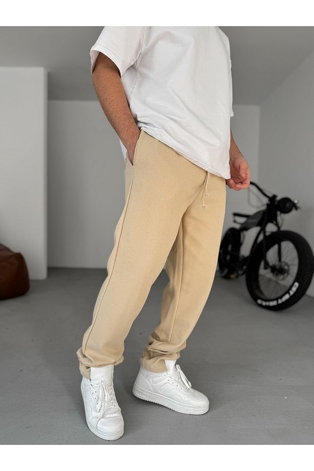Bej Waffle Kumaş Baggy Pantolon KE-5080 - 5