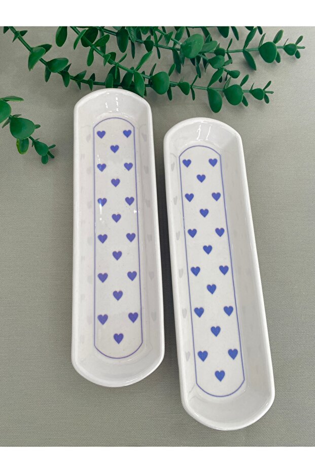 Love Blue Heart 2 Pieces Olive Net Plate