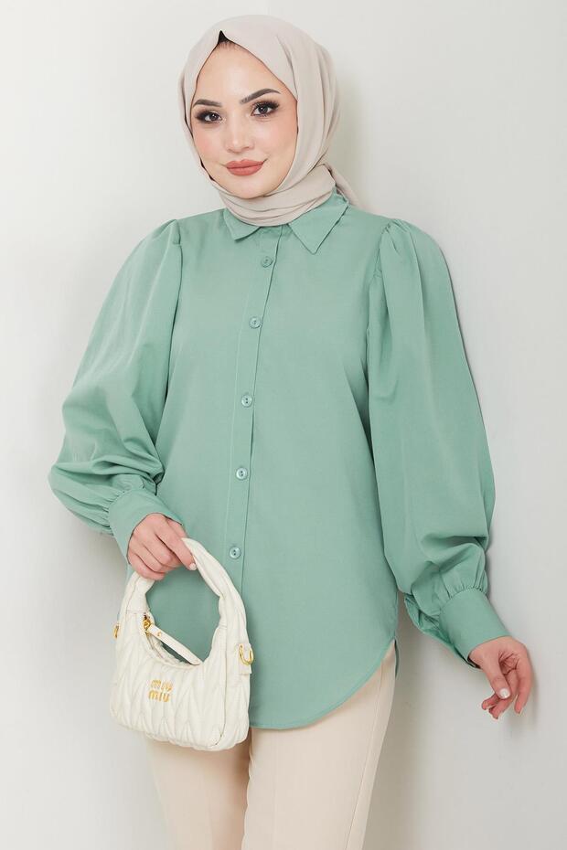 Balon Kol Gömlek Mint HM2639 - 3