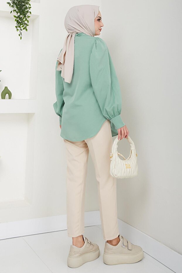 Balon Kol Gömlek Mint HM2639 - 5