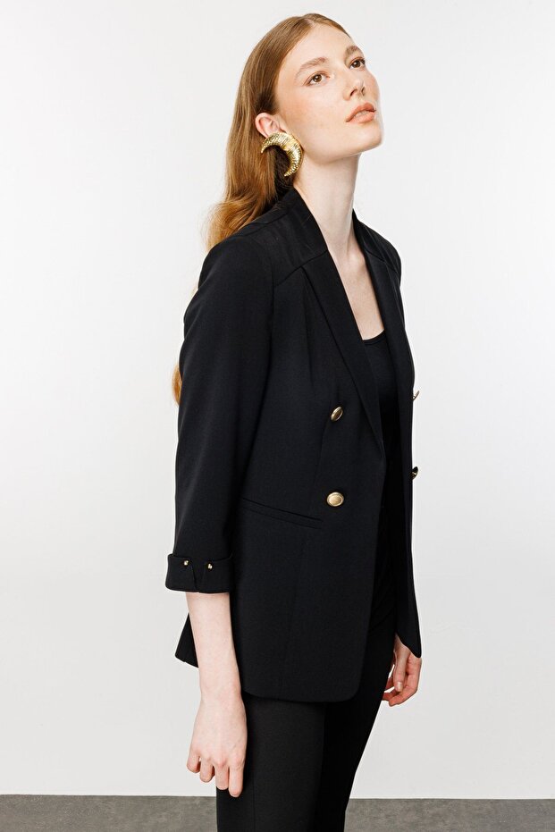 Çizgi Cep Duble Kol Ceket - 2