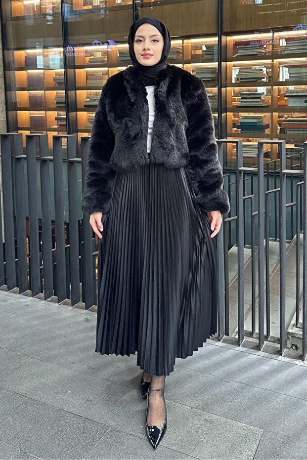 Elisa Piliseli Etek - Siyah ticaretjet - 3