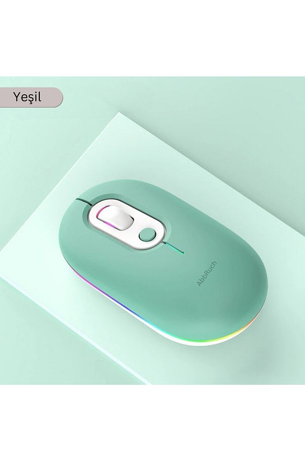 Kablosuz Mouse Bluetooth Wireless  Çift Mod'lu USB 2.4g Şarj Edilebilir 800/1200/1600dpi Rgb Fare - 1