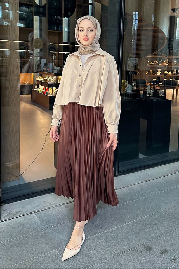 Elisa Piliseli Etek - Acı Kahve - 3