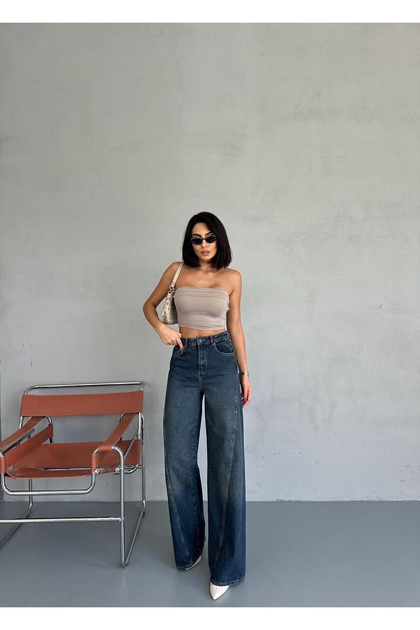 PALAZZO YANDAN DİKİŞLİ TİNT JEANS - 8