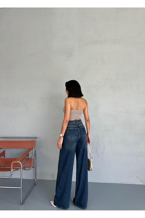 PALAZZO YANDAN DİKİŞLİ TİNT JEANS - 6