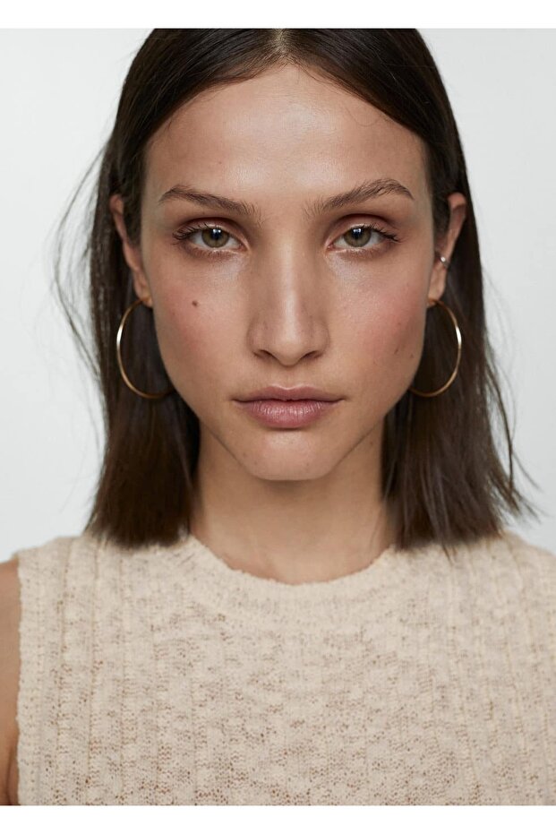 Delikli ribana triko bluz - 7