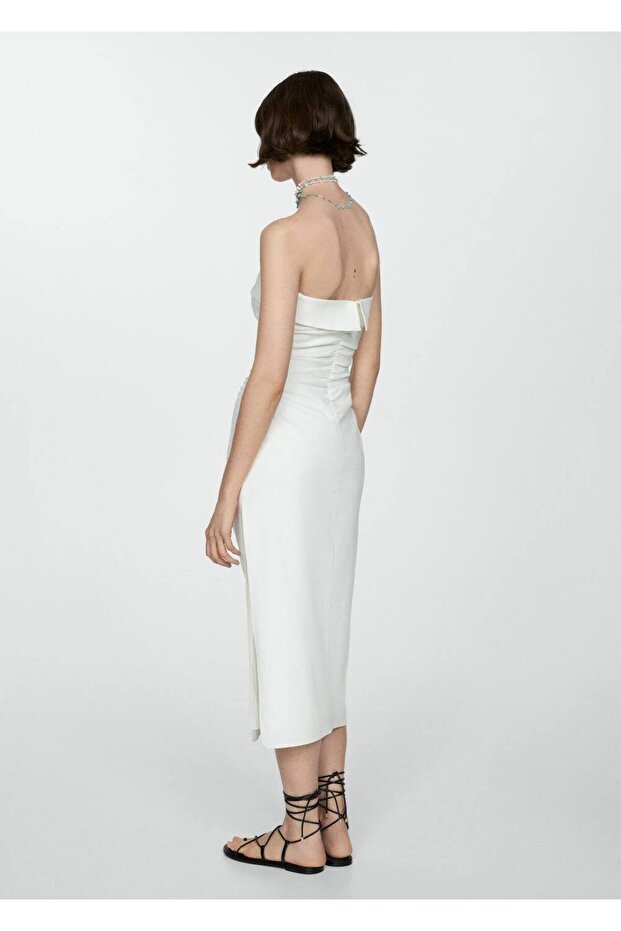 Drape detaylı elbise - 4