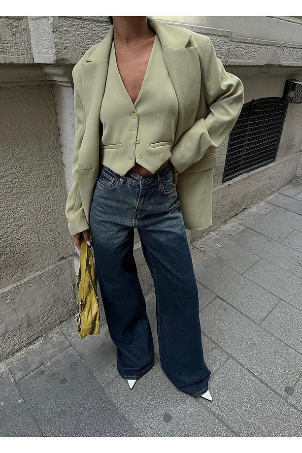 ZEO BASİC ÇİFT RENK GEÇİŞLİ BAGGY JEAN - 1