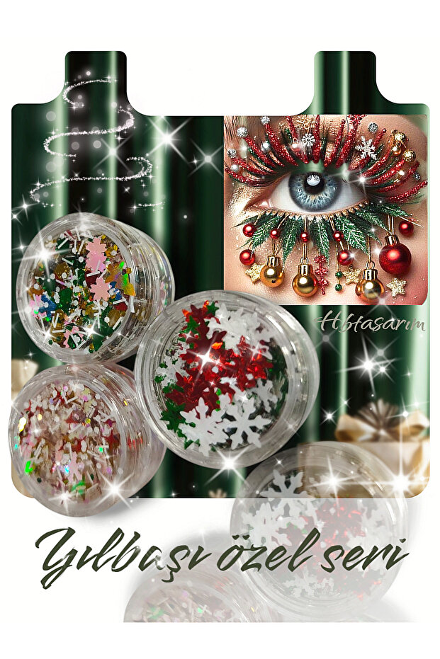 Yılbaşı Süsleme Makyaj Glitterde Simli Far - 1